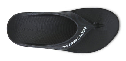 BAUER/OOFOS Women's OOriginal Sport Sandal – Black Asphalt top view