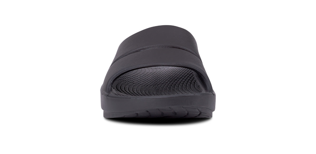 Women's OOahh Slide Sandal - Black - OOFOS front view