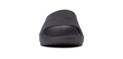 Women's OOahh Slide Sandal - Black - OOFOS front view