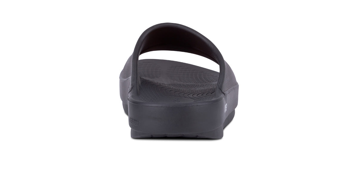 Women's OOahh Slide Sandal - Black - OOFOS back view