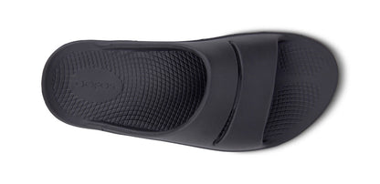 Women's OOahh Slide Sandal - Black - OOFOS top view