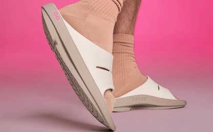Men's Limited Edition 2025 OOahh FUSED - Project Pink close up of shoe on model in studio | lifestyle