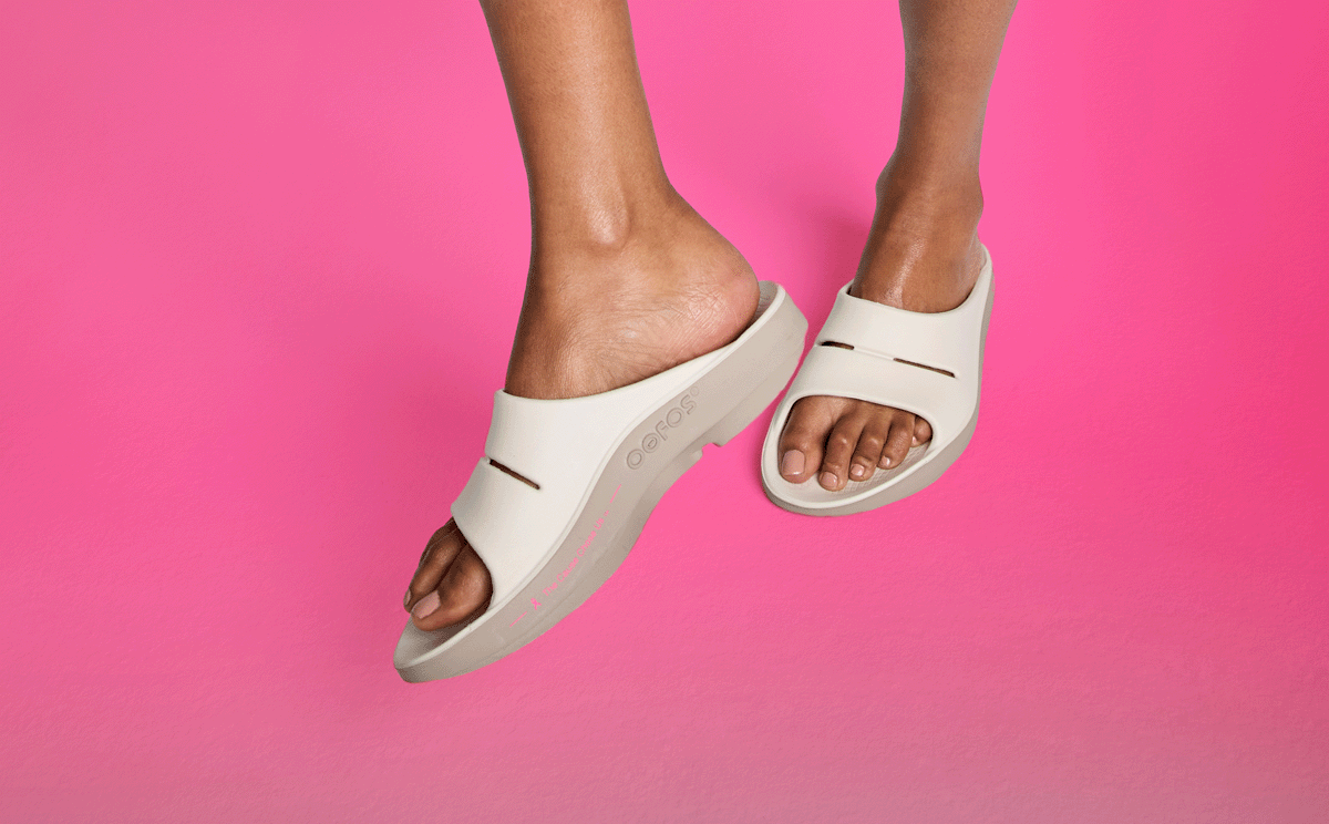 Women's Limited Edition 2025 OOahh FUSED - Project Pink top view of shoes on model in studio | lifestyle