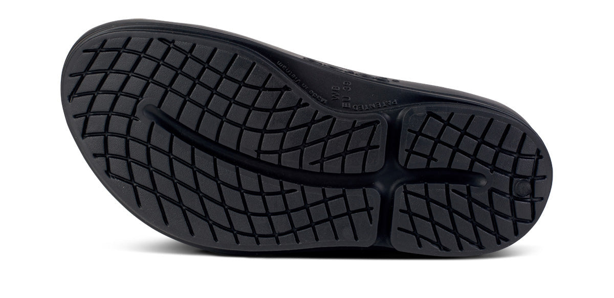 Women's OOmega OOahh Sandal - Black bottom view
