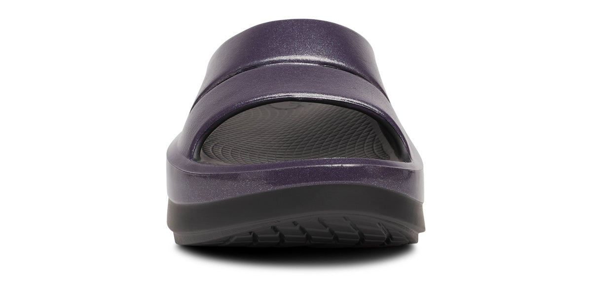 Women's OOmega OOahh Stacked Sandal - Amethyst Sparkle front view