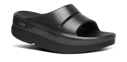 Women's OOmega OOahh Stacked Sandal - Black Sparkle main view