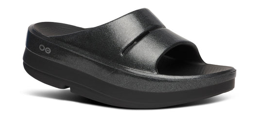 Women's OOmega OOahh Stacked Sandal - Black Sparkle main view
