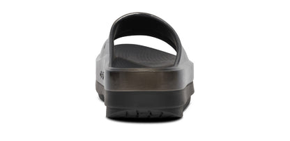 Women's OOmega OOahh Stacked Sandal - Titanium Mirror back view
