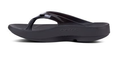 Women's OOlala Sandal - Black - OOFOS medial view