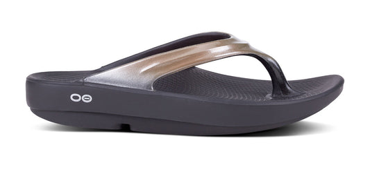 Women's OOlala Sandal - Latte - OOFOS lateral view