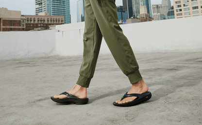 Women's OOlala Sandal - Black model walking outside | lifestyle