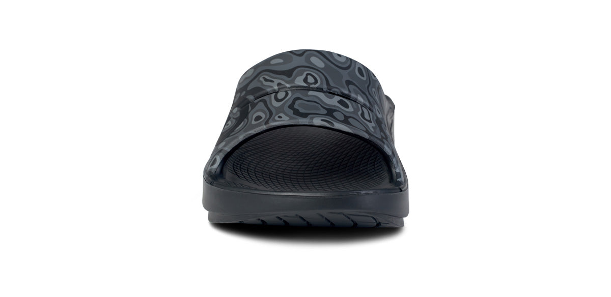 Men's OOahh Sport Slide Sandal - Black Water Camo front view