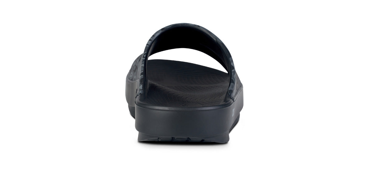 Men's OOahh Sport Slide Sandal - Black Water Camo back view