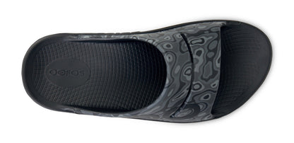 Men's OOahh Sport Slide Sandal - Black Water Camo top view