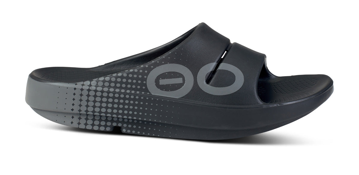 Men's OOahh Sport Slide Sandal - Black Matrix lateral view