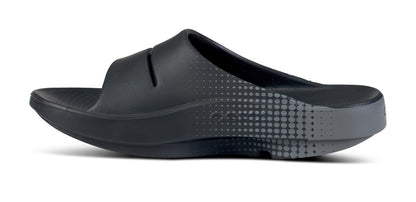 Women's OOahh Sport Slide Sandal - Black Matrix lateral view