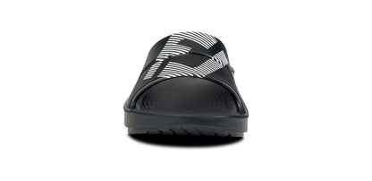 FJ X OOFOS Men's OOahh Sport Slide Sandal - Black front view