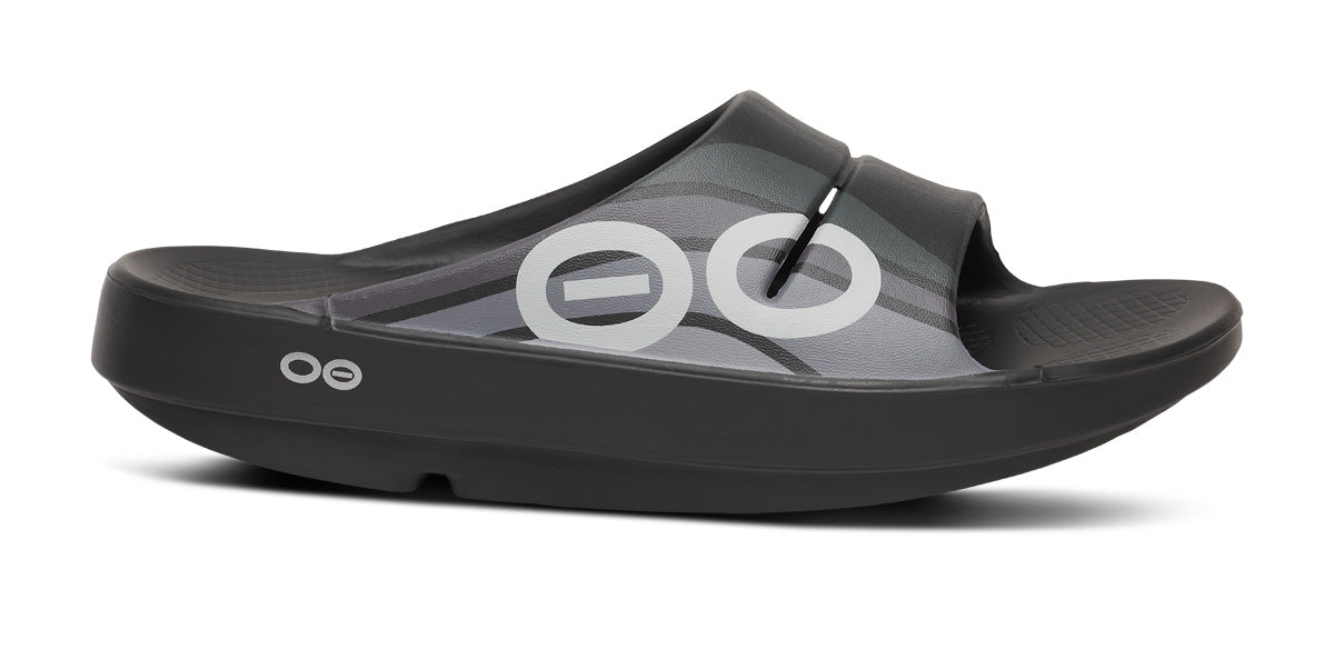 OOahh Sport Slide Sandal - Black Wave lateral view