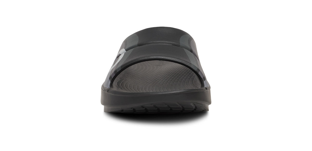 OOahh Sport Slide Sandal - Black Wave front view