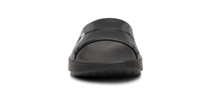 OOahh Sport Slide Sandal - Black Wave front view