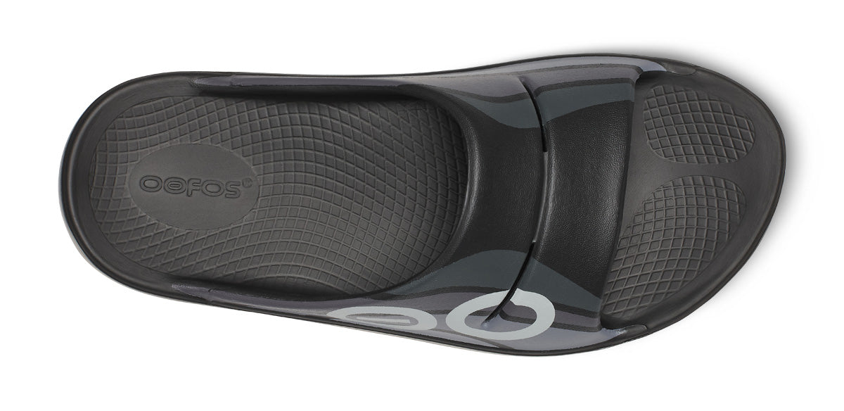 OOahh Sport Slide Sandal - Black Wave top view