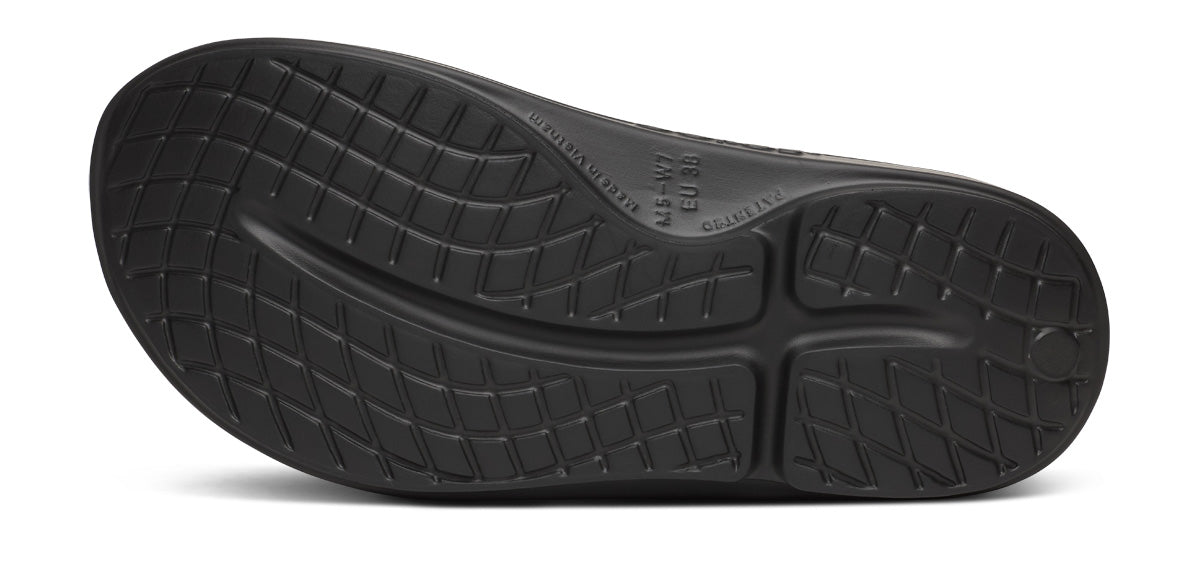 OOahh Sport Slide Sandal - Black Wave bottom view