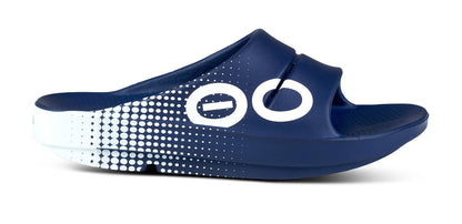 Women's OOahh Sport Slide Sandal - Navy Matrix lateral view