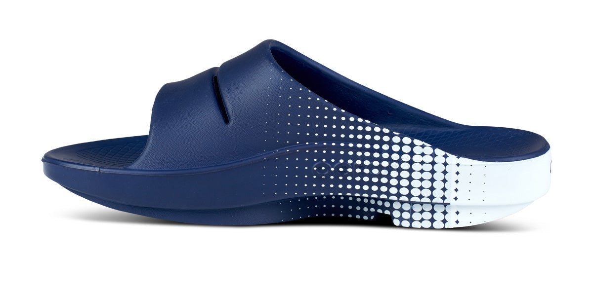 Men's OOahh Sport Slide Sandal - Navy Matrix medial view
