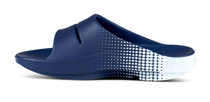 Women's OOahh Sport Slide Sandal - Navy Matrix medial view