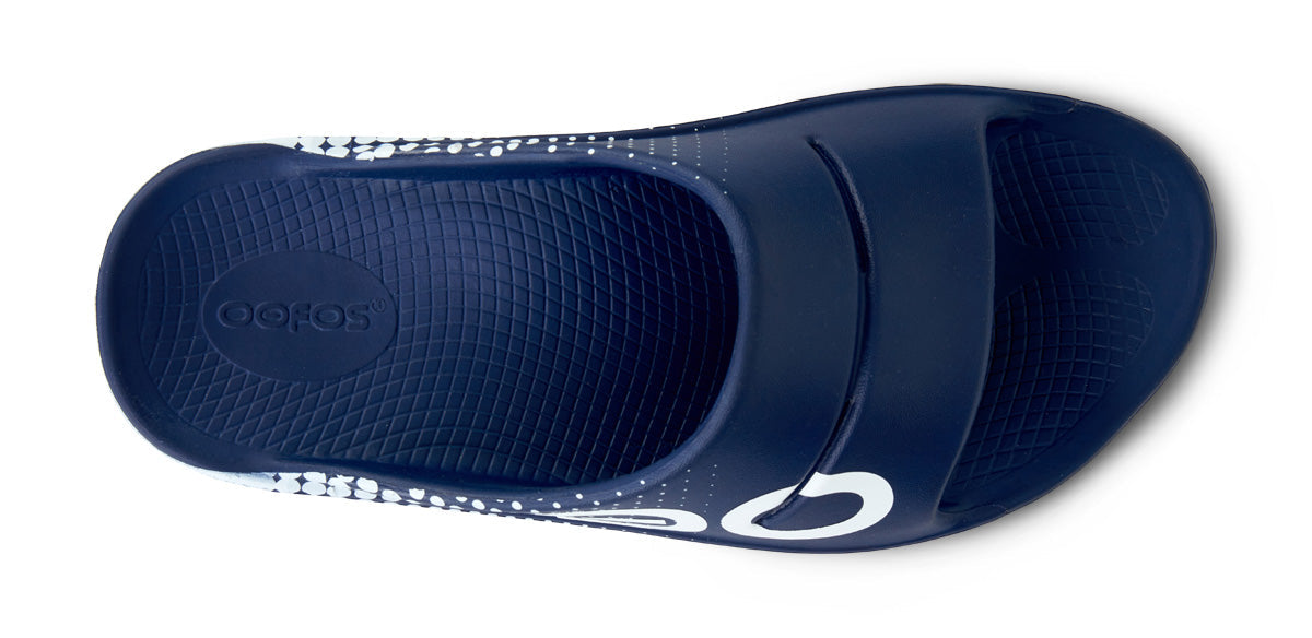 Men's OOahh Sport Slide Sandal - Navy Matrix top view