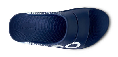 Women's OOahh Sport Slide Sandal - Navy Matrix top view