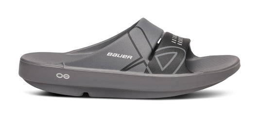 BAUER/OOFOS OOahh Sport Slide Sandal - Slate lateral view