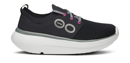 Women's OOmy Stride Low Shoe - White Black lateral view