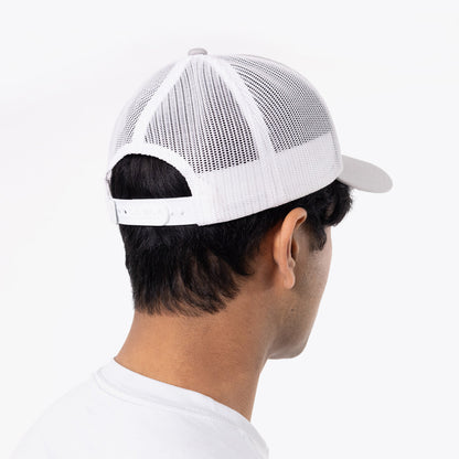 OOsnap Cap Unisex - White Gray back view on model | lifestyle