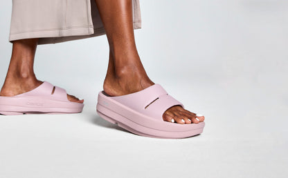 Women's OOmega OOahh Sandal - Stardust model posing in studio | lifestyle