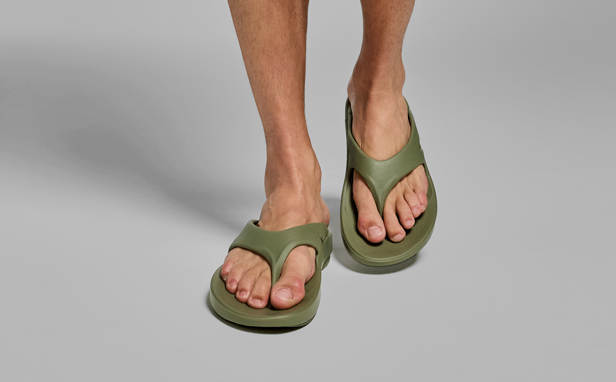 Men's OOriginal Sandal - Foliage front view of model walking in studio | lifestyle