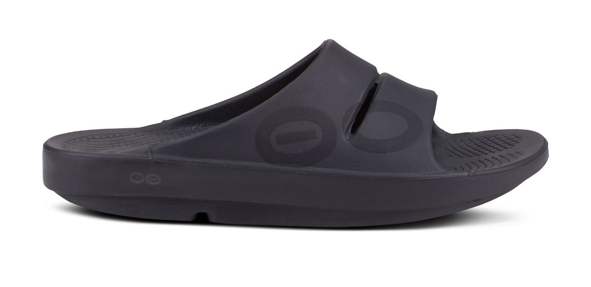 Men's OOahh Sport Slide Sandal - Black Matte lateral view