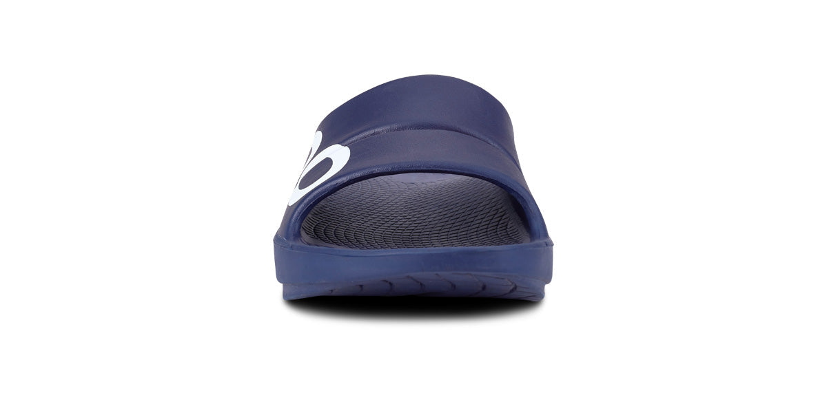 Women's OOahh Sport Slide Sandal - Navy White front view