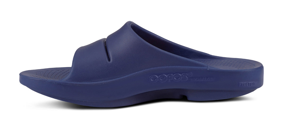 Women's OOahh Sport Slide Sandal - Navy White medial view