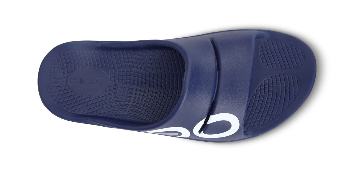 Women's OOahh Sport Slide Sandal - Navy White top view