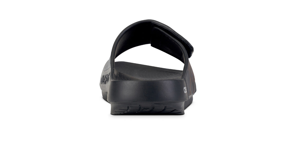 BAUER/OOFOS Women's OOahh Sport Flex Sandal – Black back view