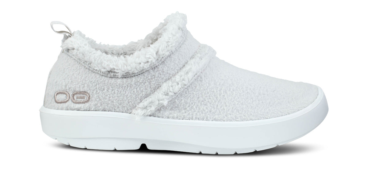 Women's OOcoozie Low Shoe -  Light Gray lateral view