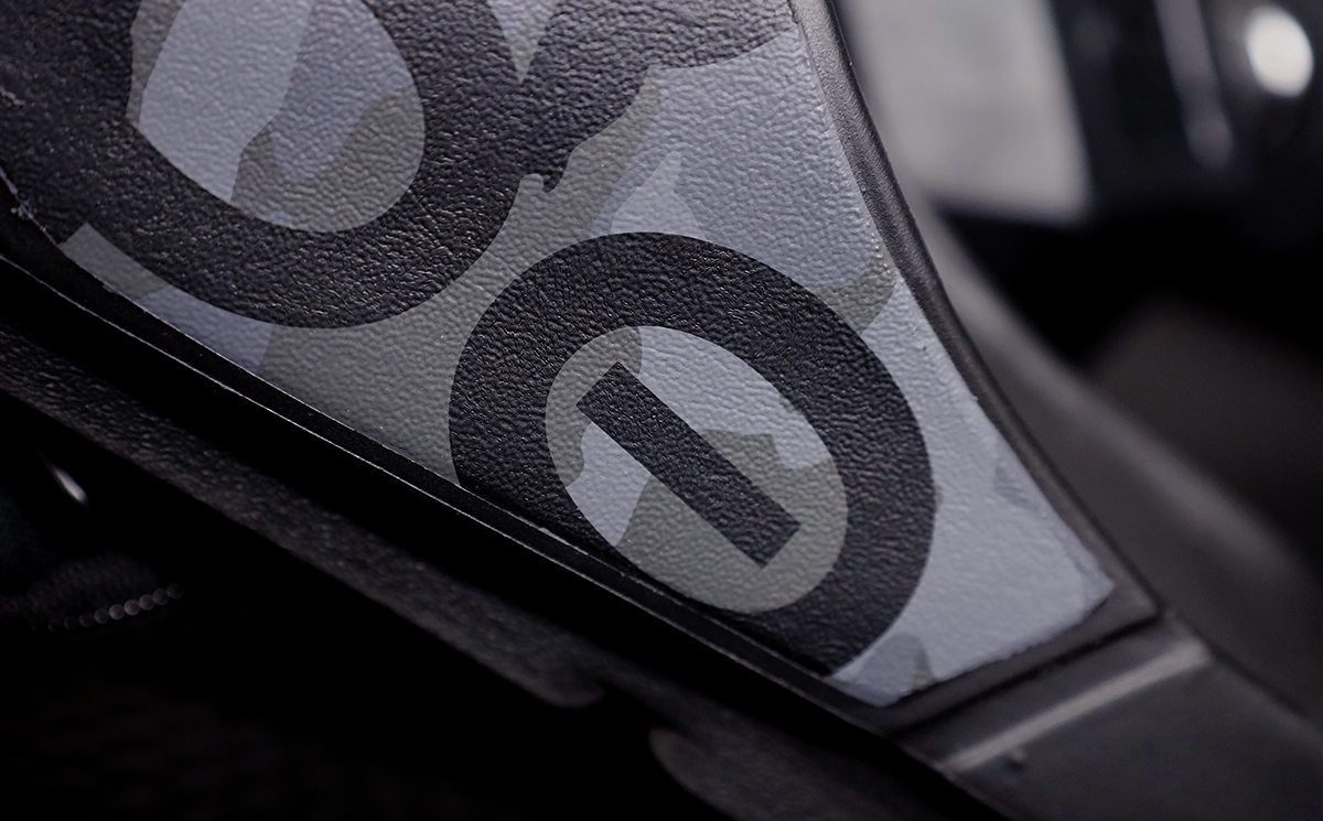 Women's OOahh Sport Flex Sandal - Black Camo Close up of camo pattern
